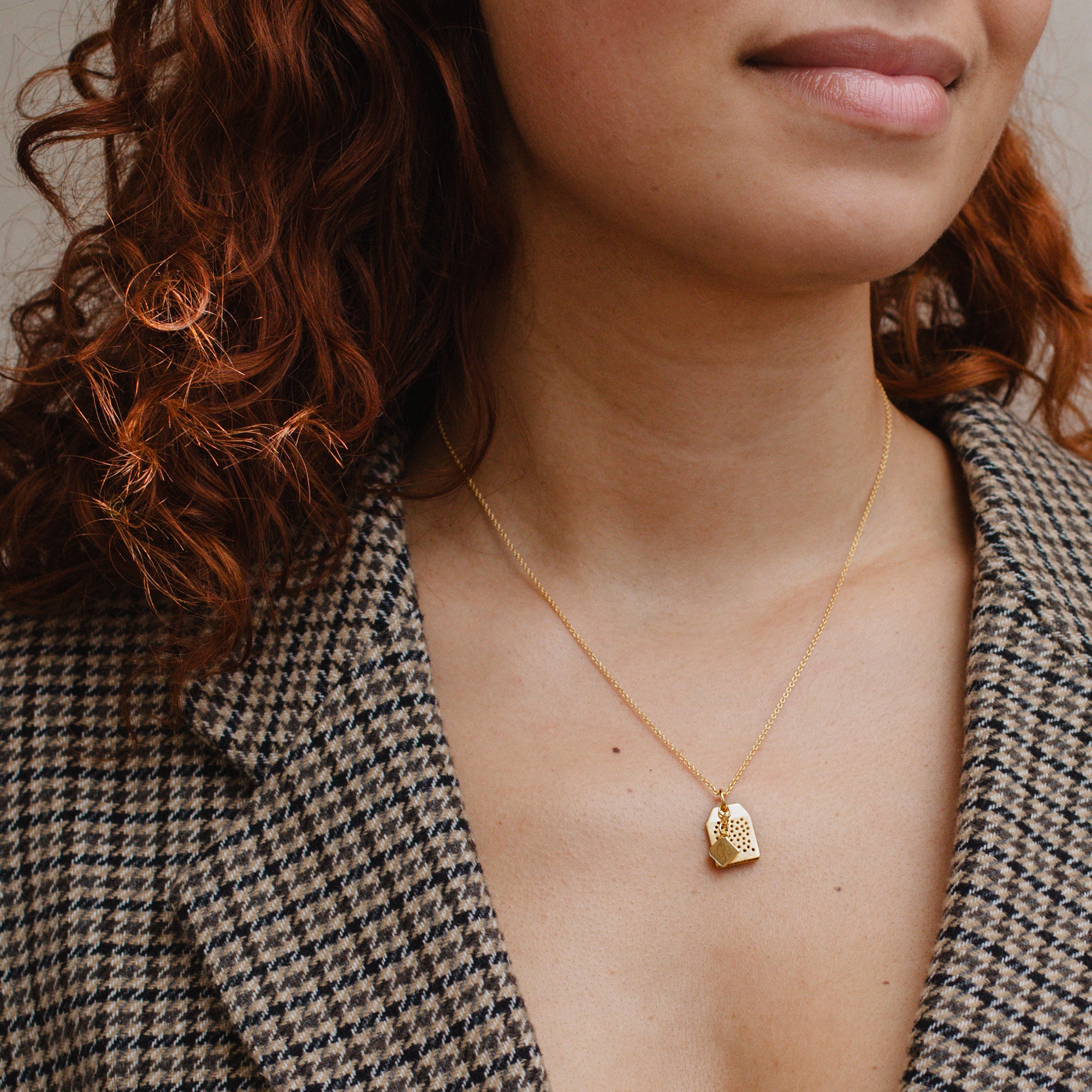 Personalised Silver or 18ct Gold Plated Teabag Necklace