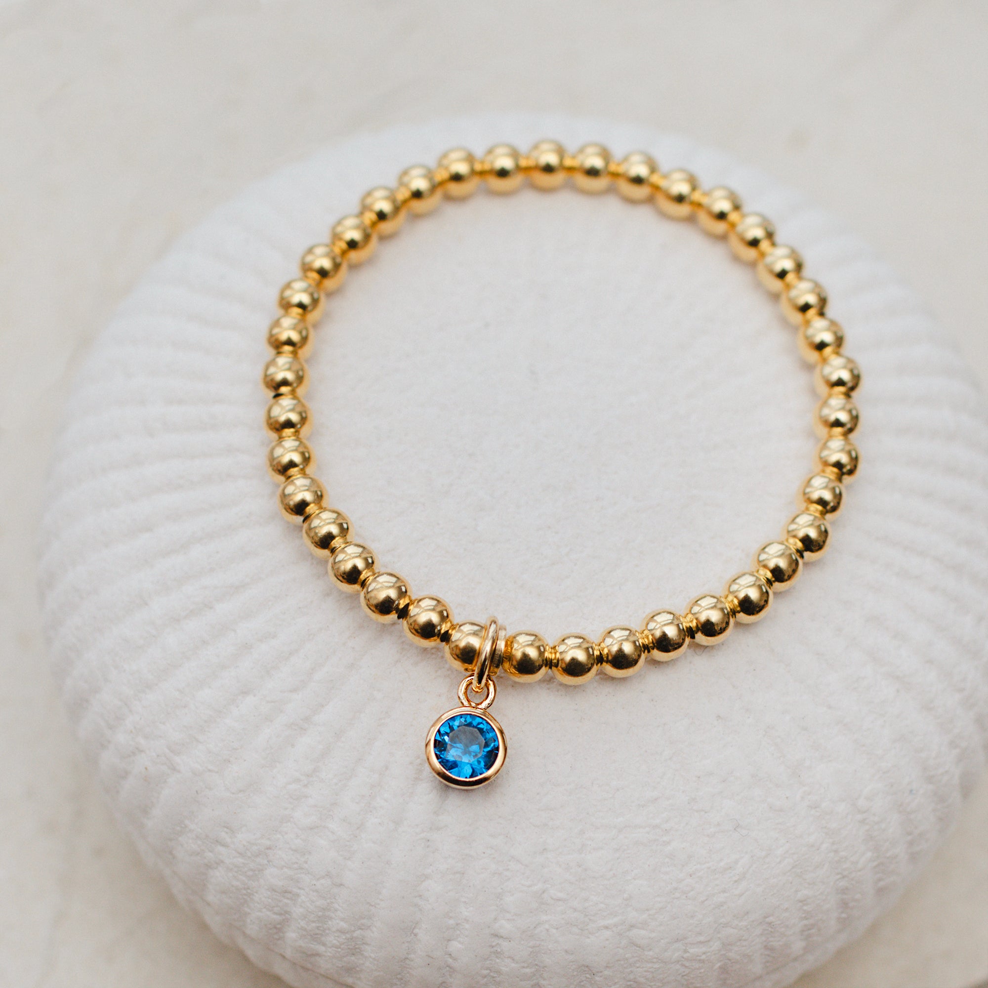 Sterling Silver or 18ct Gold Plated Birthstone Charm Bracelet