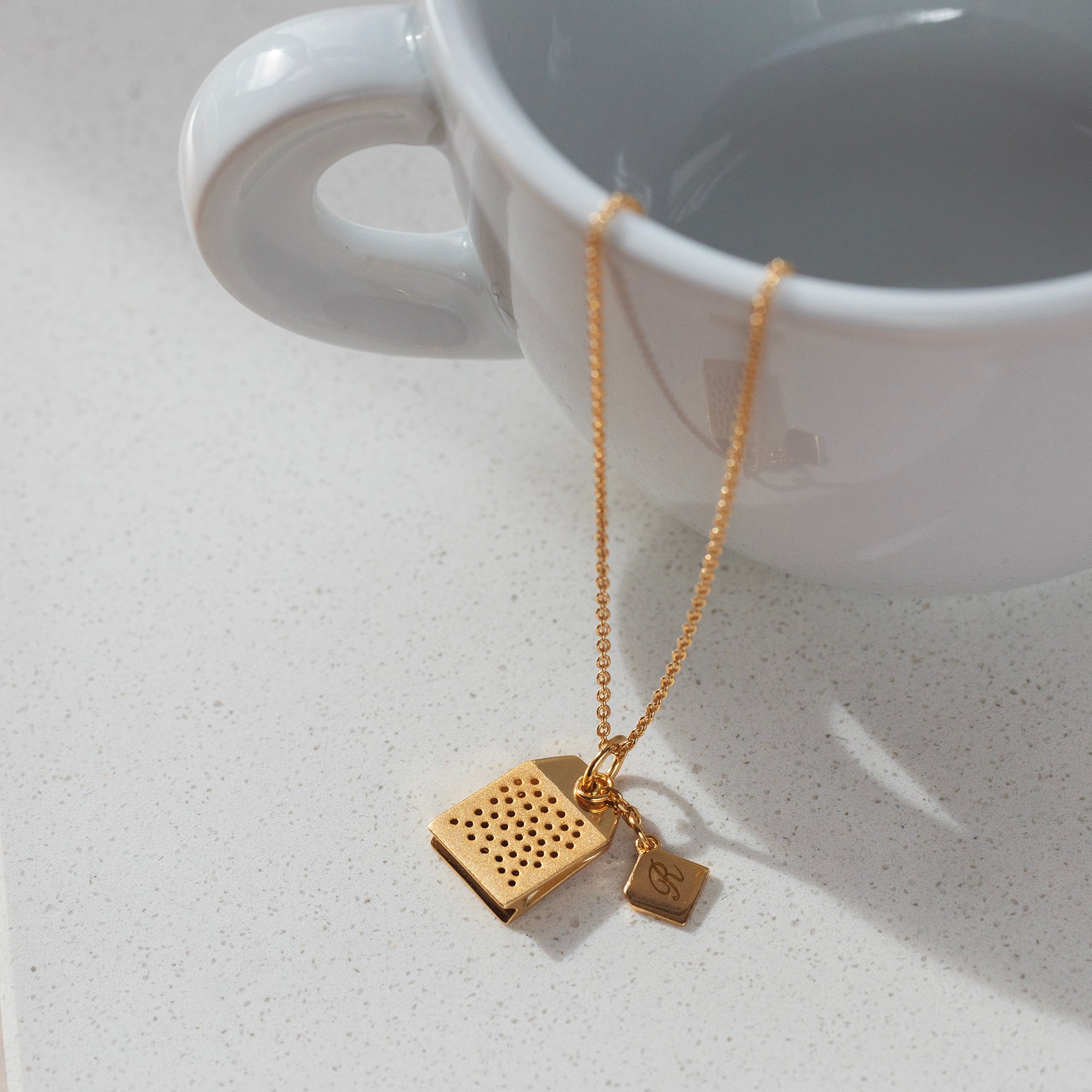 Personalised Silver or 18ct Gold Plated Teabag Necklace