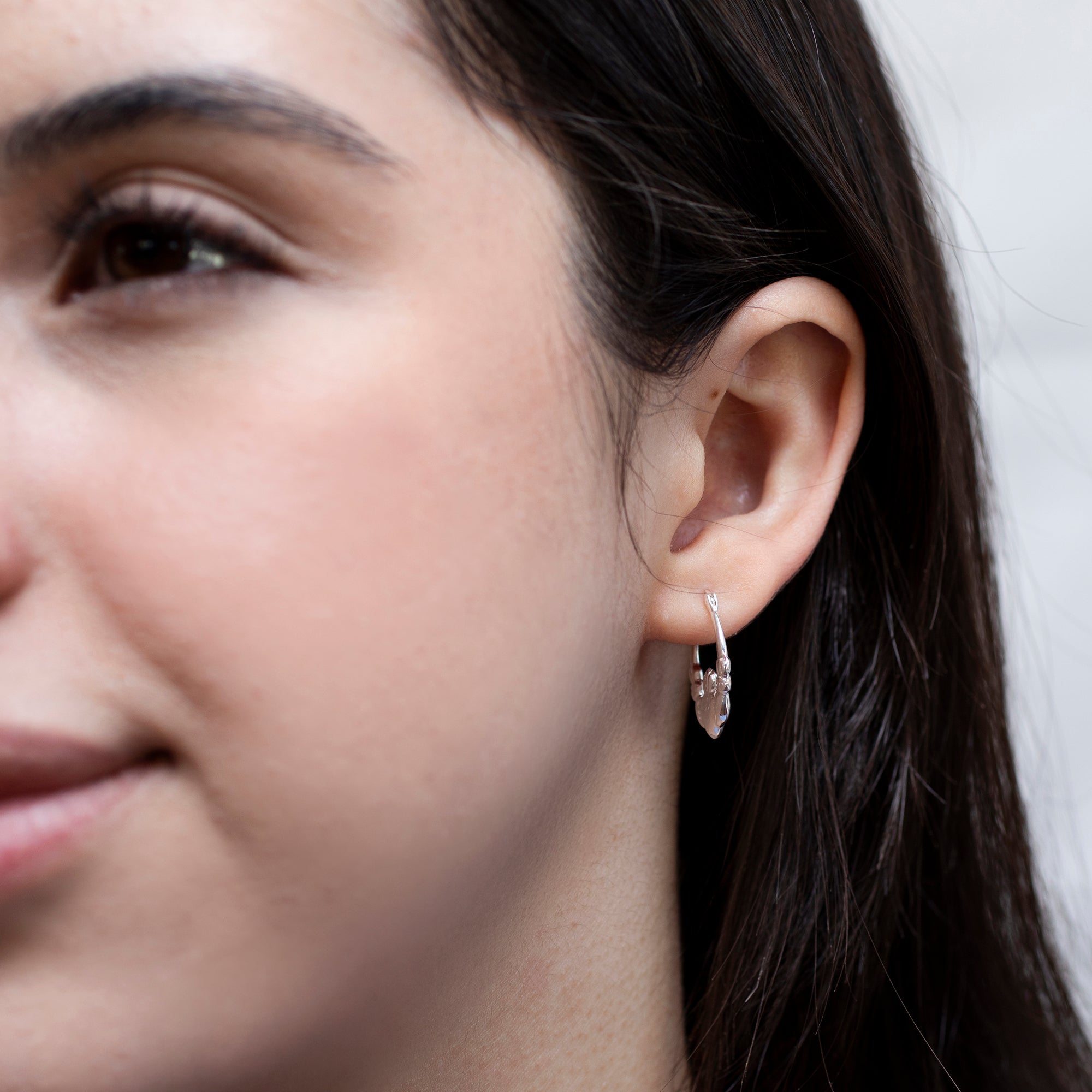 Sterling Silver Claddagh Creole Earrings