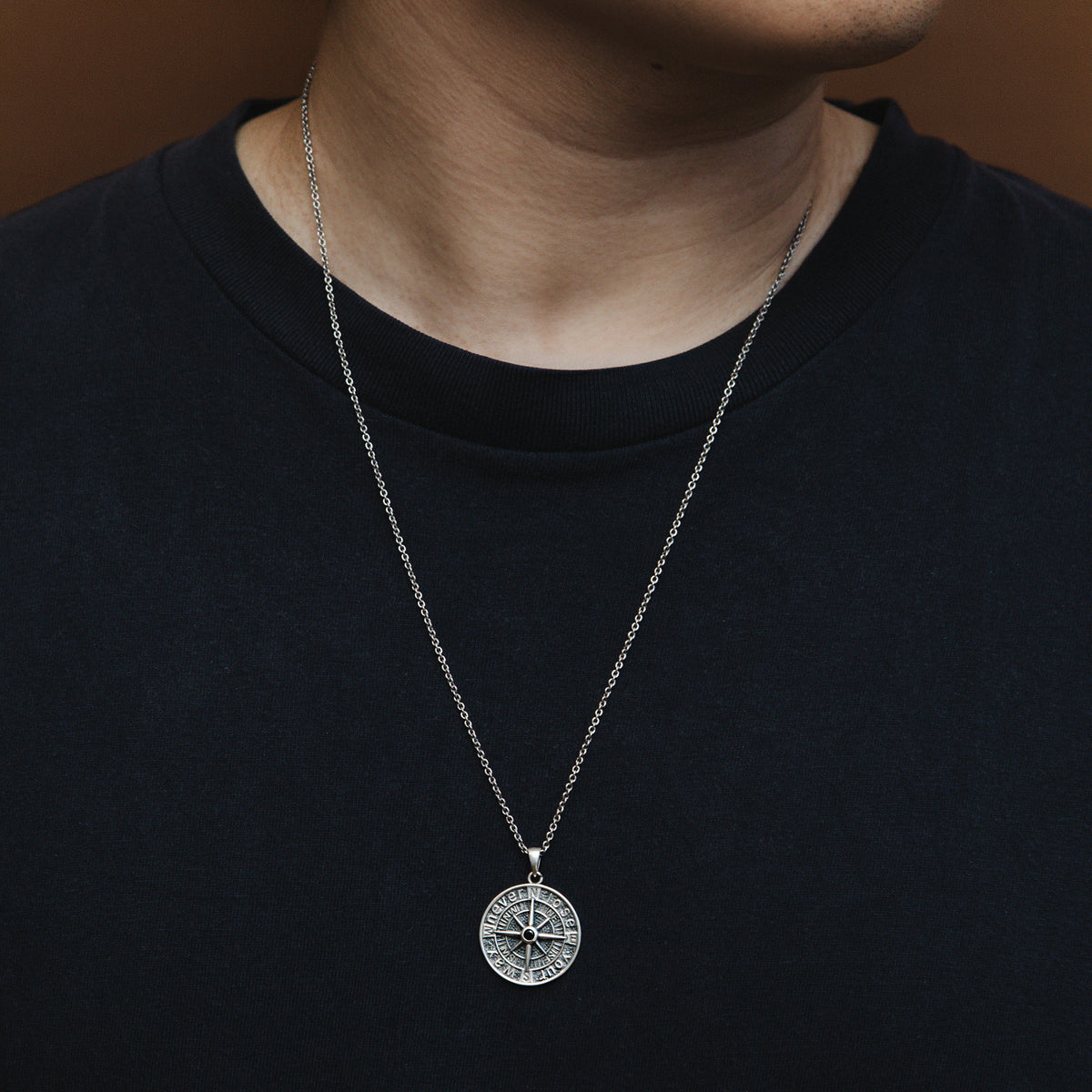 Personalised Sterling Silver 'Never Lose Your Way' Compass Necklace