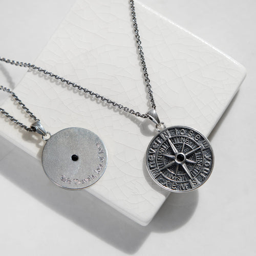 Personalised Sterling Silver 'Never Lose Your Way' Compass Necklace