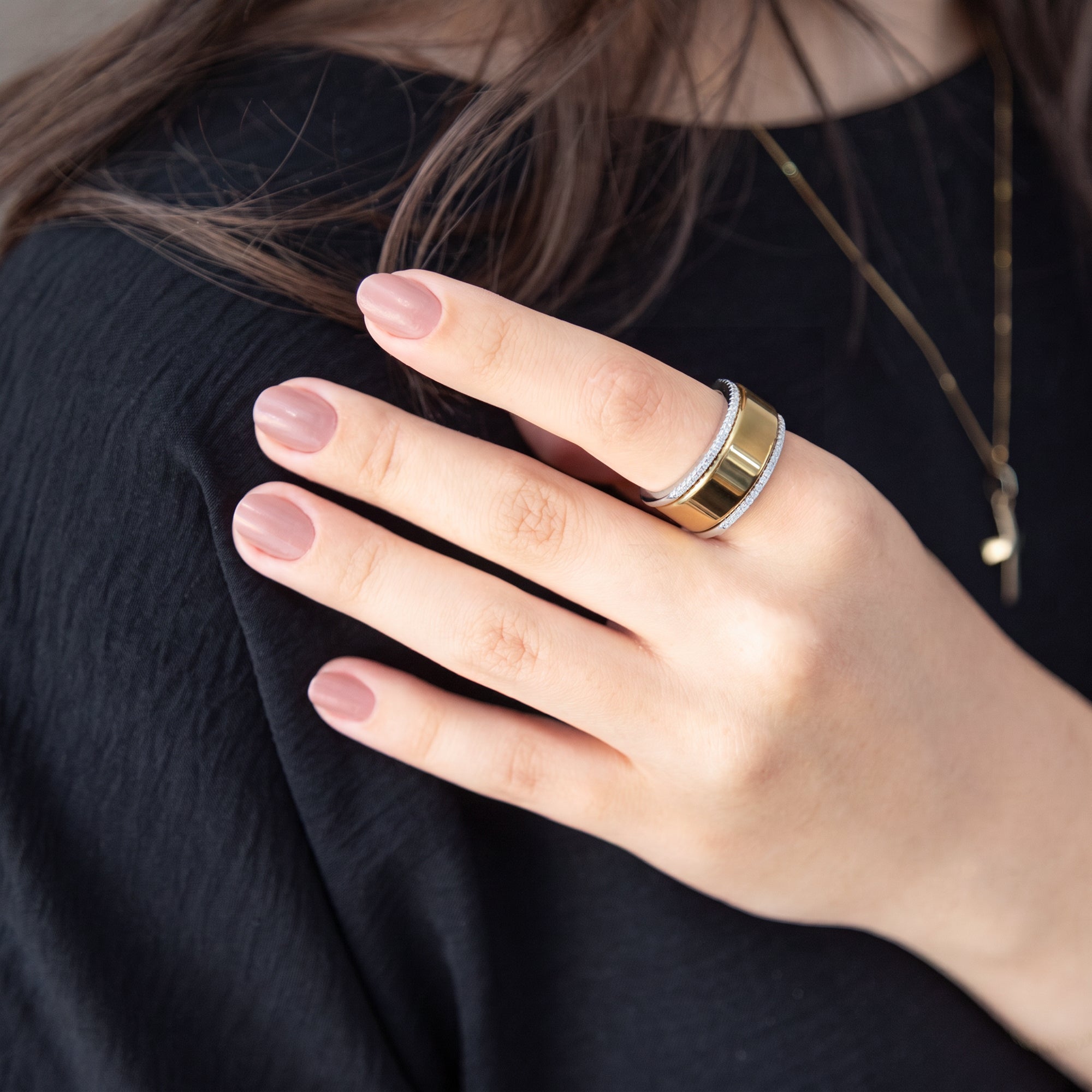 Sterling Silver Rhodium Plated CZ Oura Ring Cover