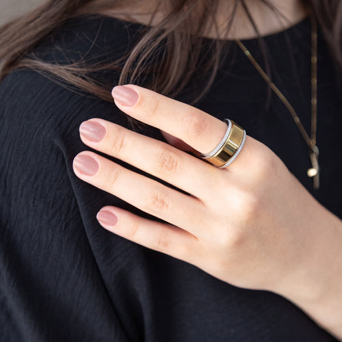 Sterling Silver Rhodium Plated CZ Oura Ring Cover