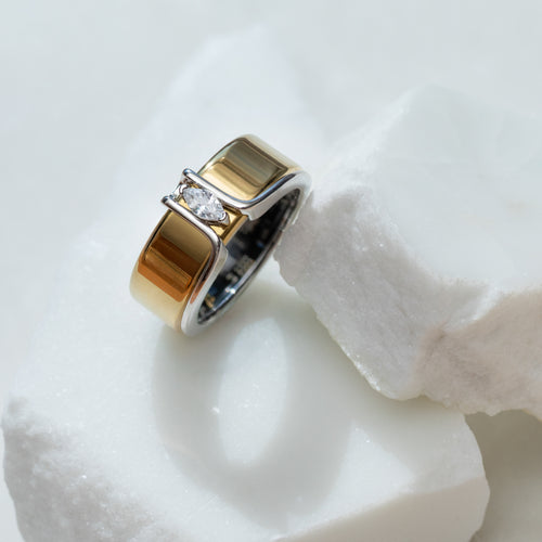 Sterling Silver Rhodium Plated Marquise CZ Oura Ring Cover