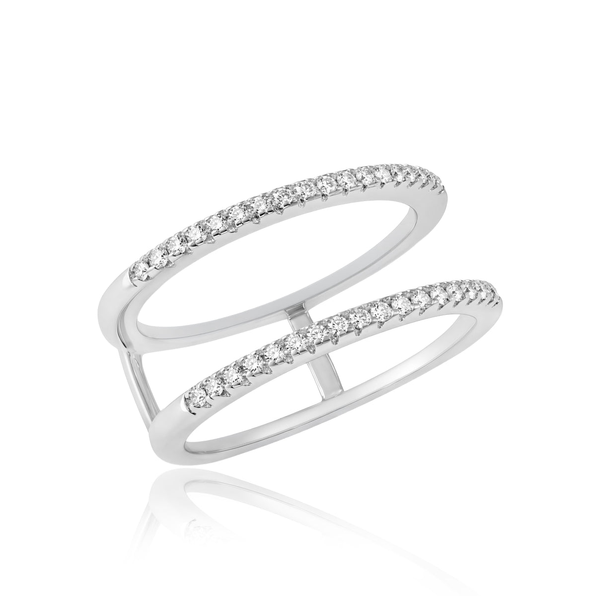 Sterling Silver Rhodium Plated CZ Pavé Oura 5 Ring Cover