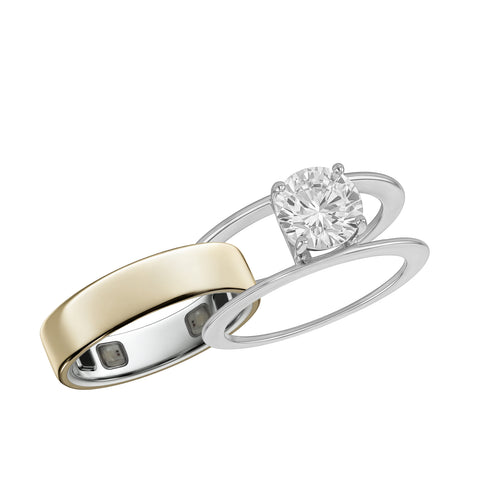 Sterling Silver Rhodium Plated Round CZ Oura Ring 5 Cover