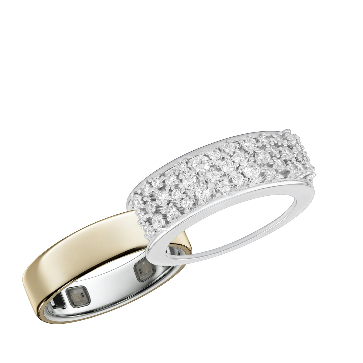 Sterling Silver Rhodium Plated Round CZ Pavé Cluster Oura Ring 5 Cover