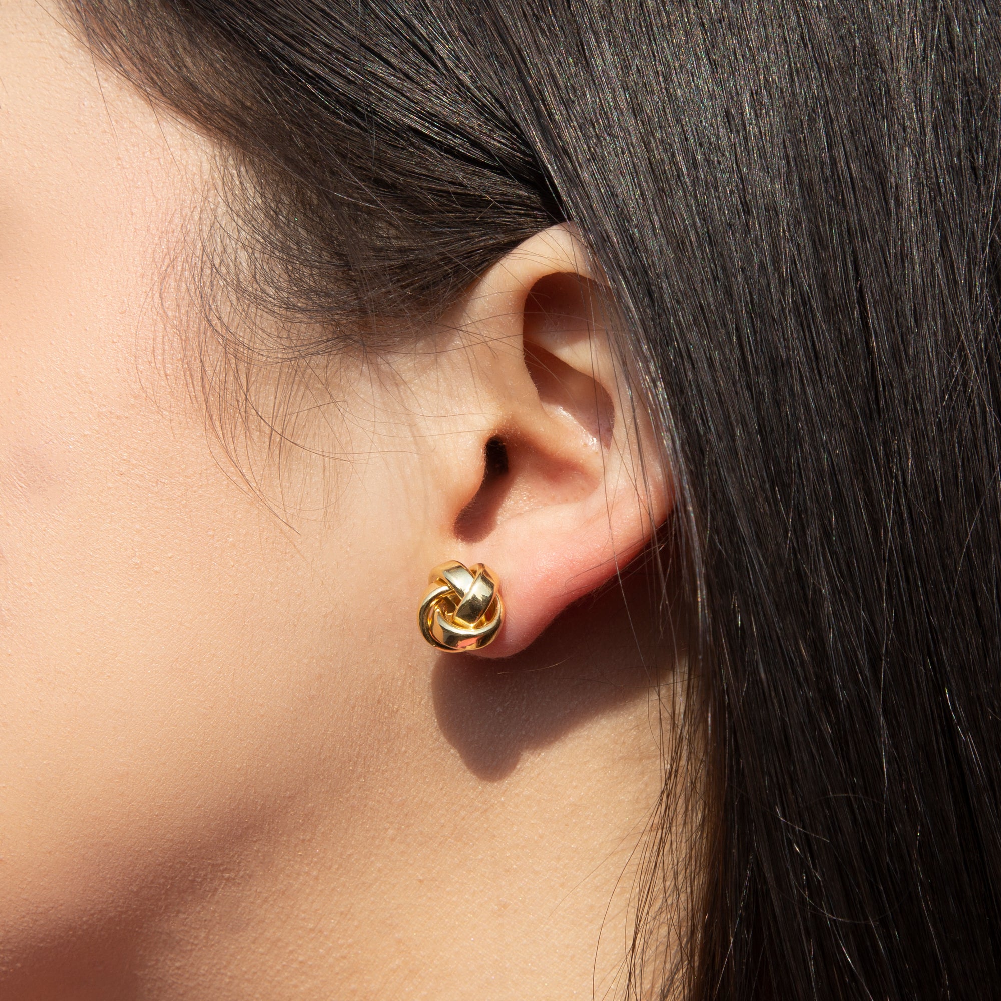 9ct Yellow Gold Large Knot Stud Earrings