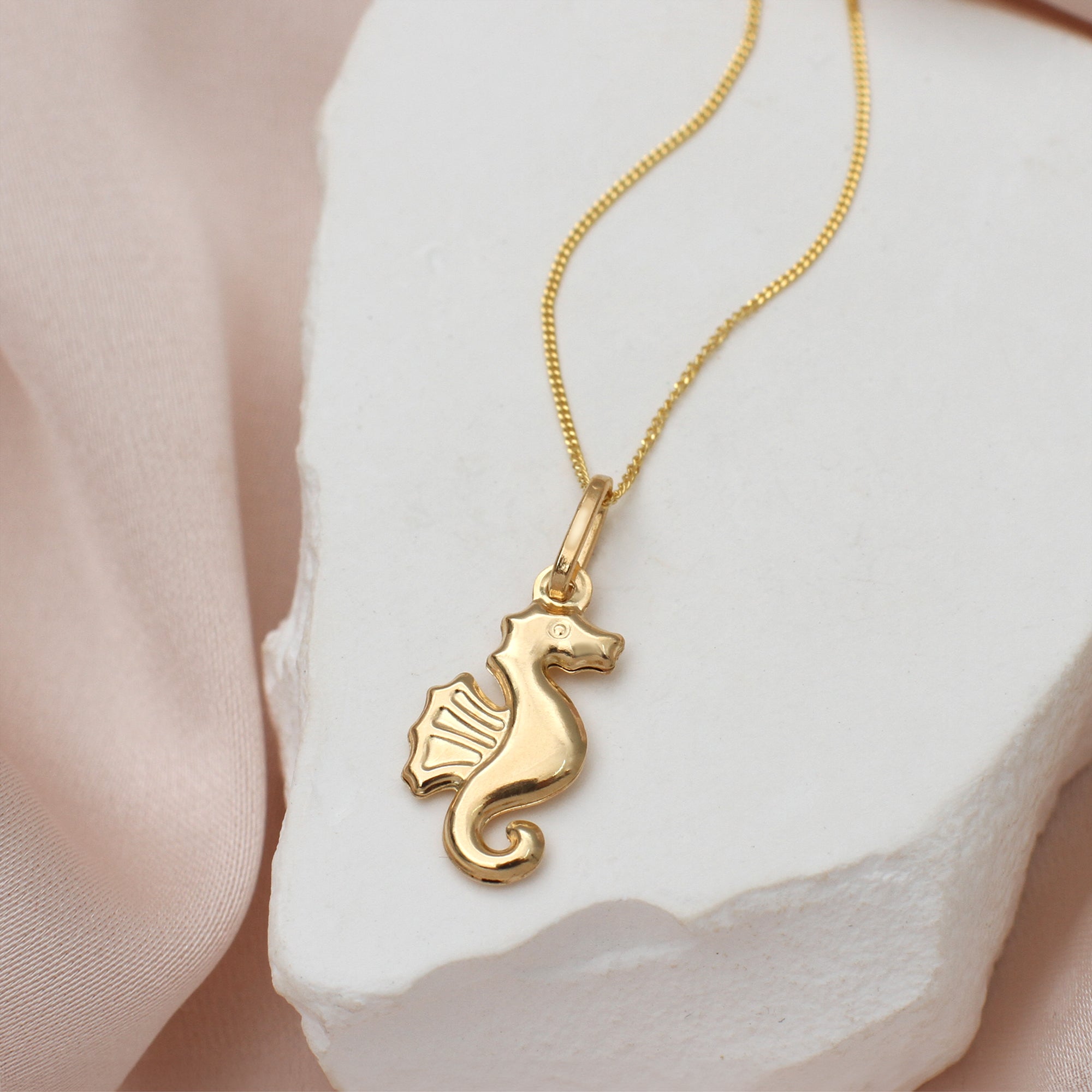 9ct Yellow Gold Seahorse Necklace