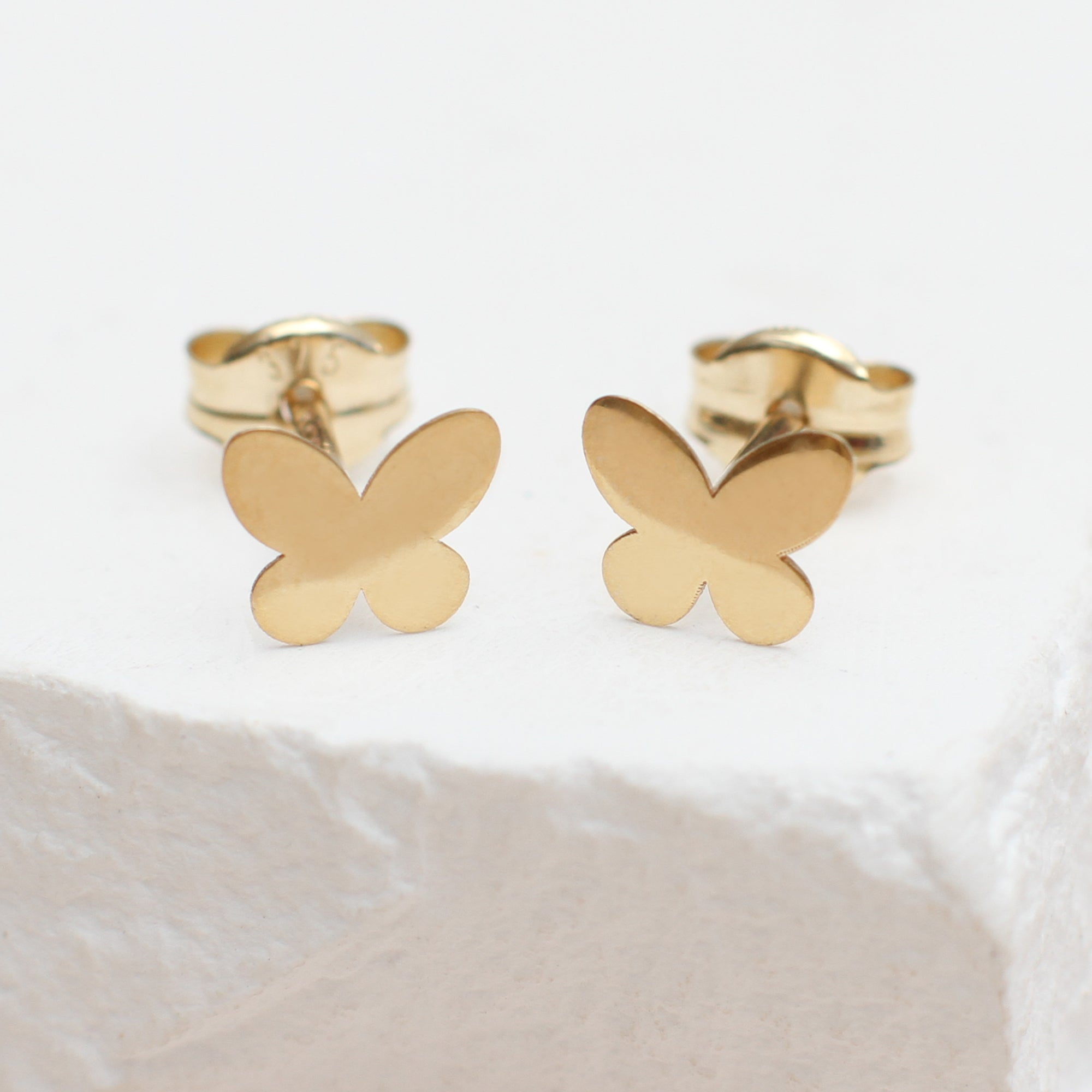 9ct Gold Butterfly Stud Earrings