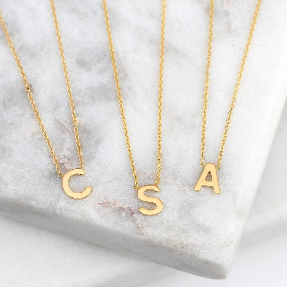 9ct Gold Mini Initial Necklace With Personalised Photobox