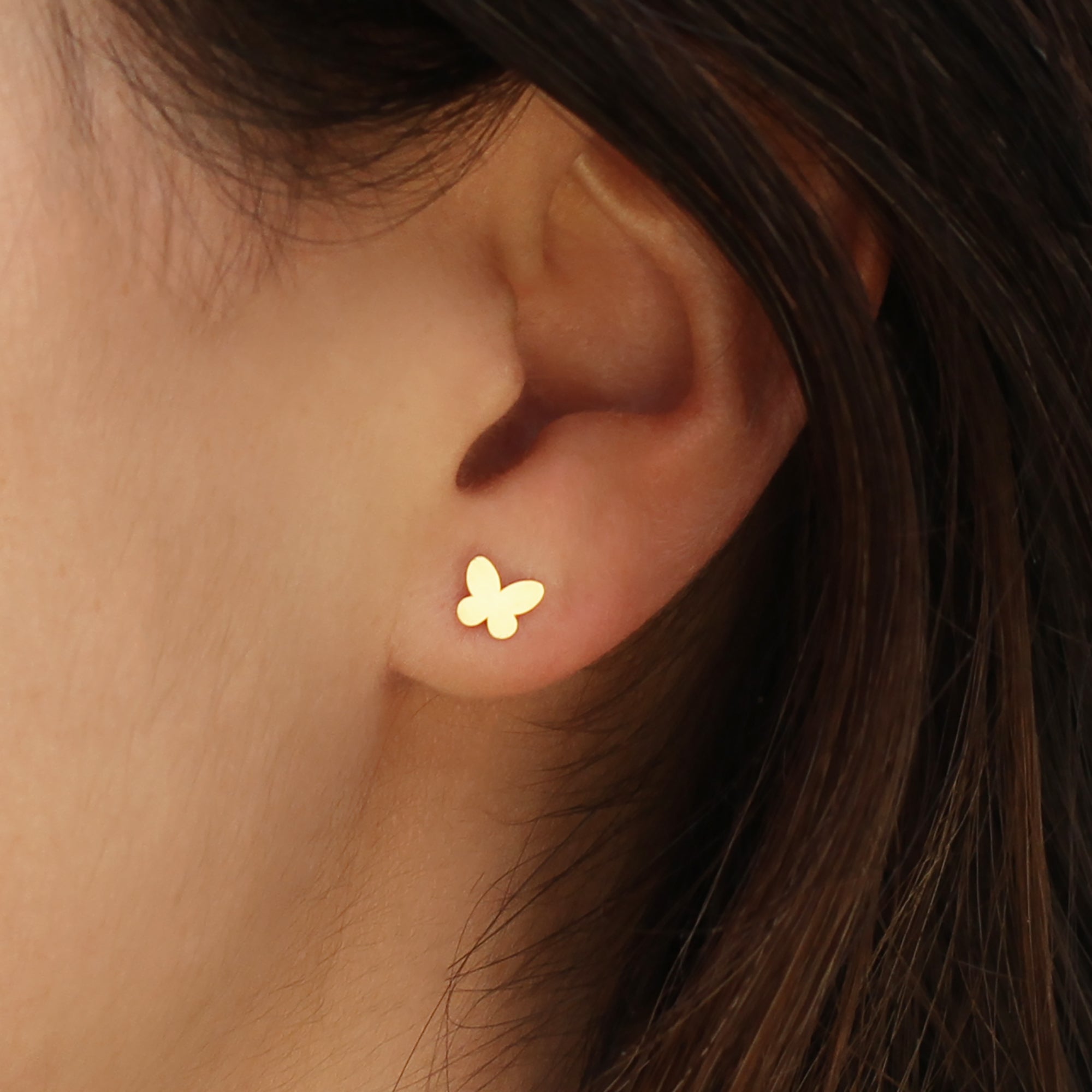 9ct Gold Butterfly Stud Earrings