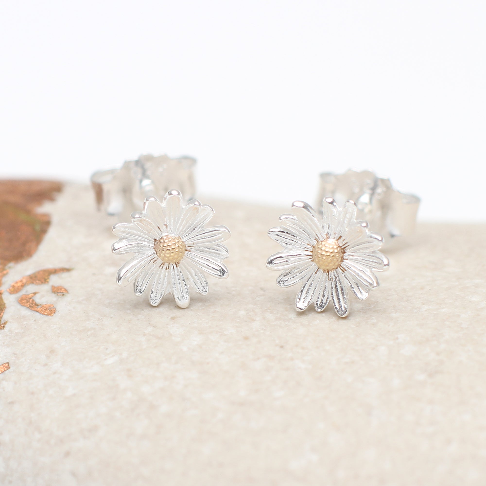 Sterling Silver and 18ct Gold Plated Birth Flower Earrings