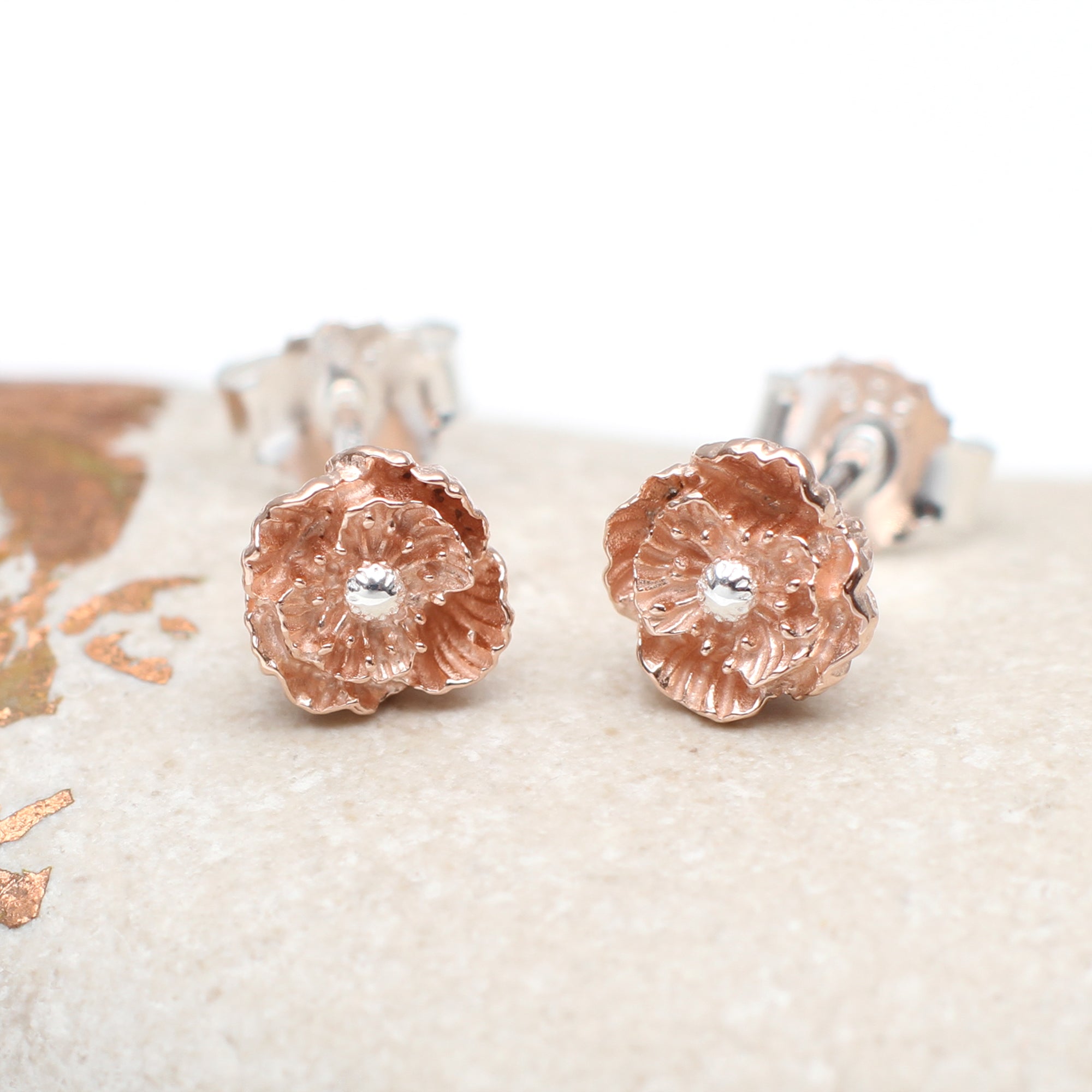 Sterling Silver and 18ct Gold Plated Birth Flower Earrings