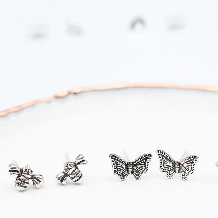 Sterling Silver Mini Animal Stud Earrings