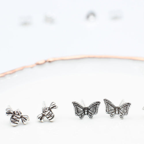 Sterling Silver Mini Animal Stud Earrings