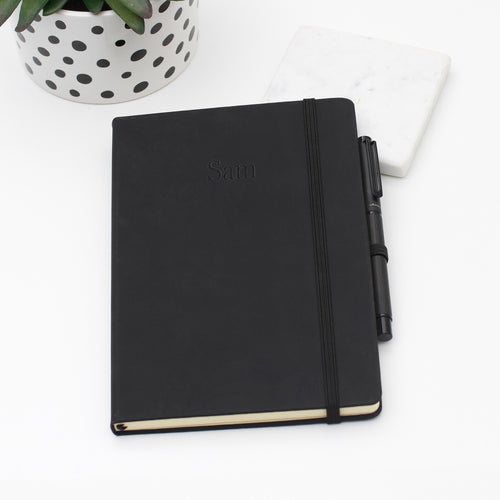 Personalised Embossed Vegan Leather Notebook