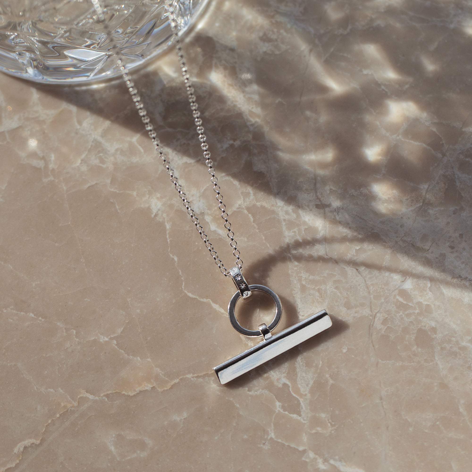 Personalised Silver T-bar with Star Necklace