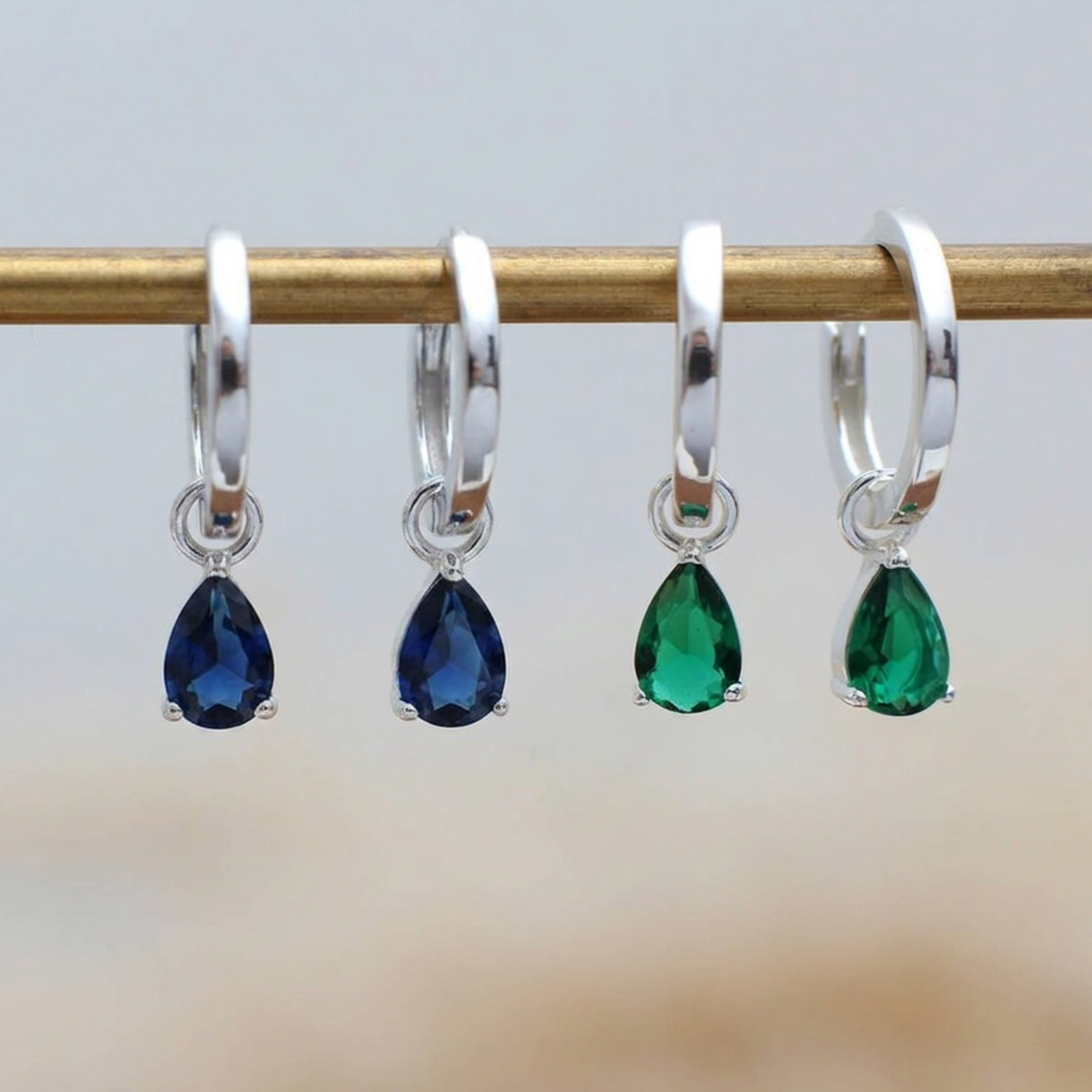 Sterling Silver Crystal Drop Earrings