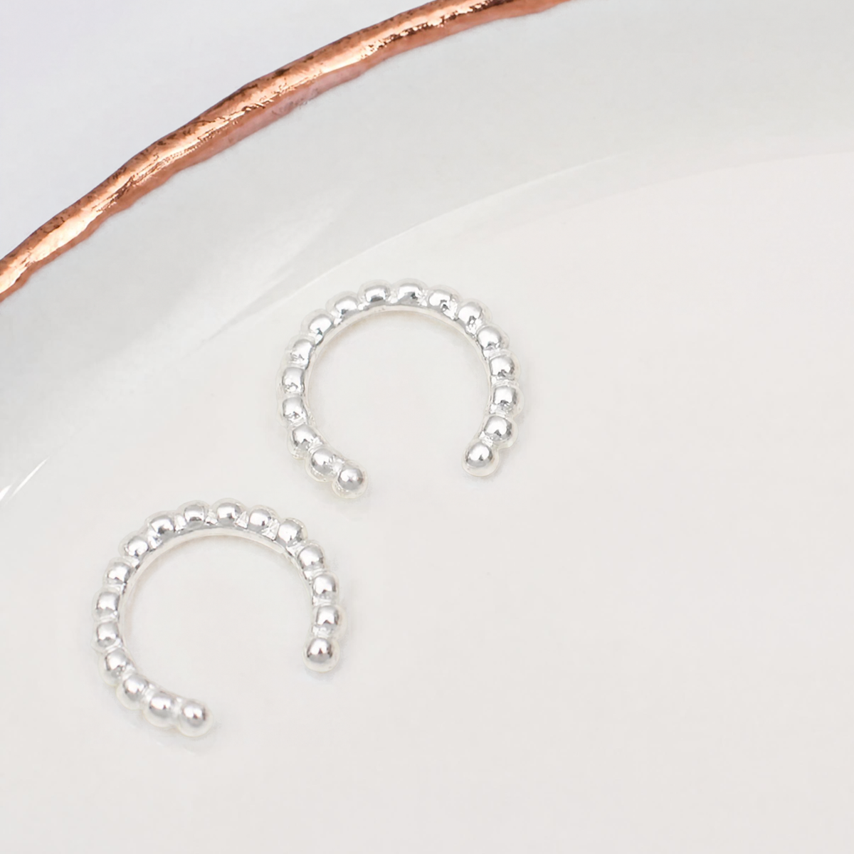 Sterling Silver Bead Edge Ear Cuffs