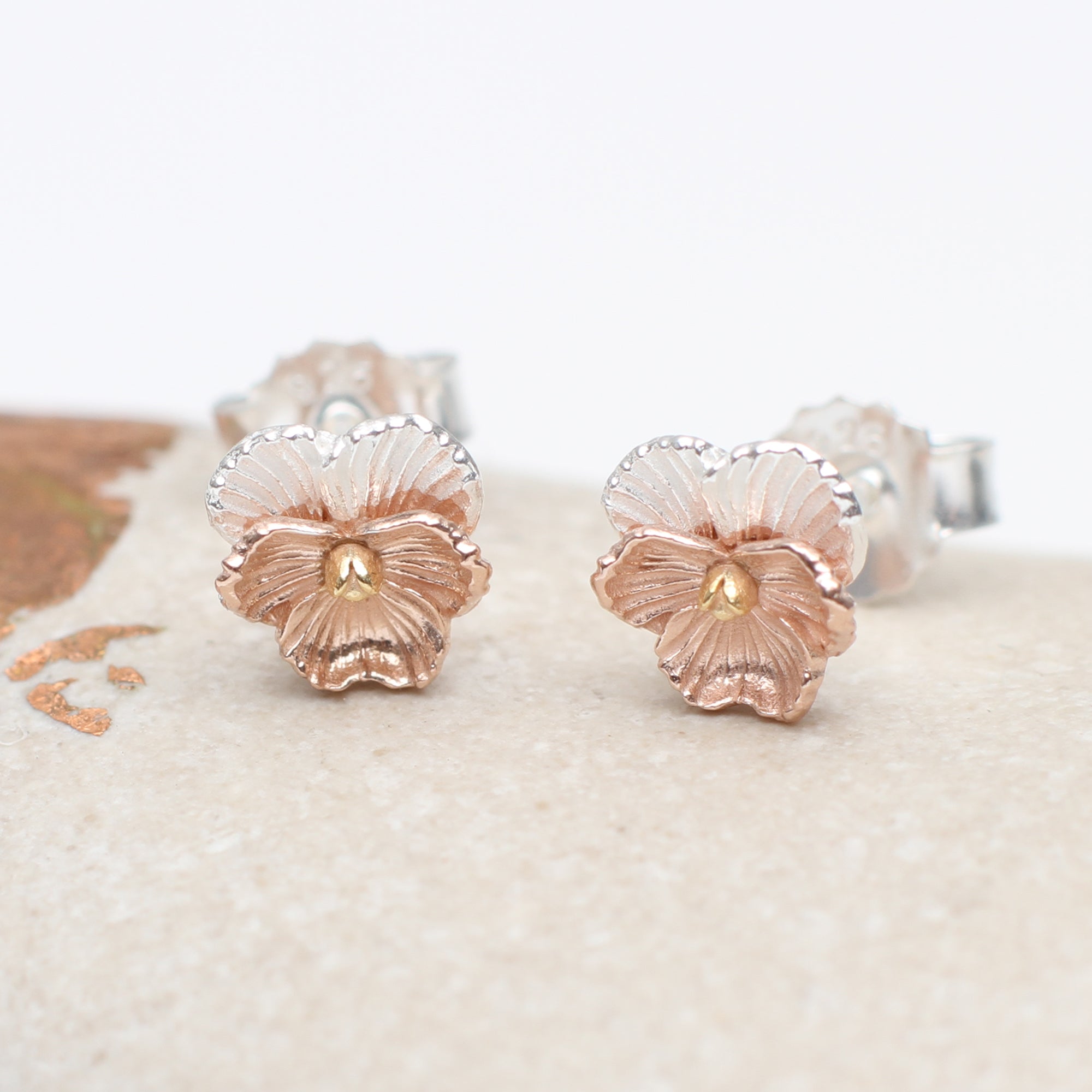 Sterling Silver and 18ct Gold Plated Birth Flower Earrings