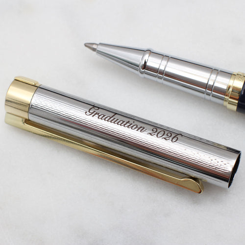 Personalised Rhodium Graduation Rollerball Pen