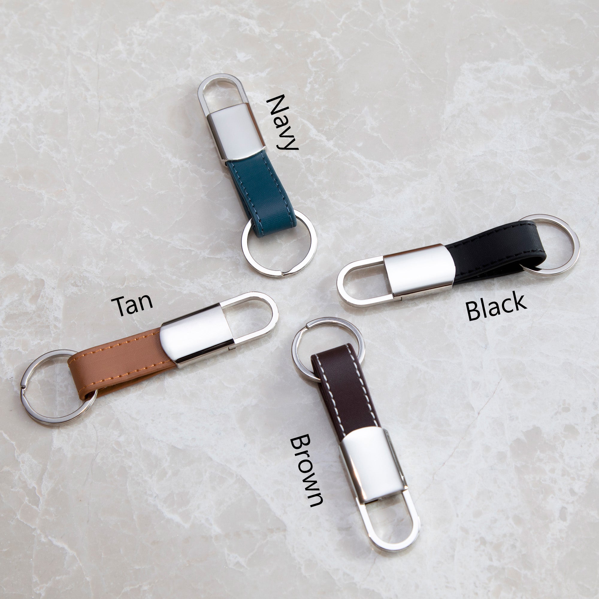 Personalised Leather Message Keyring