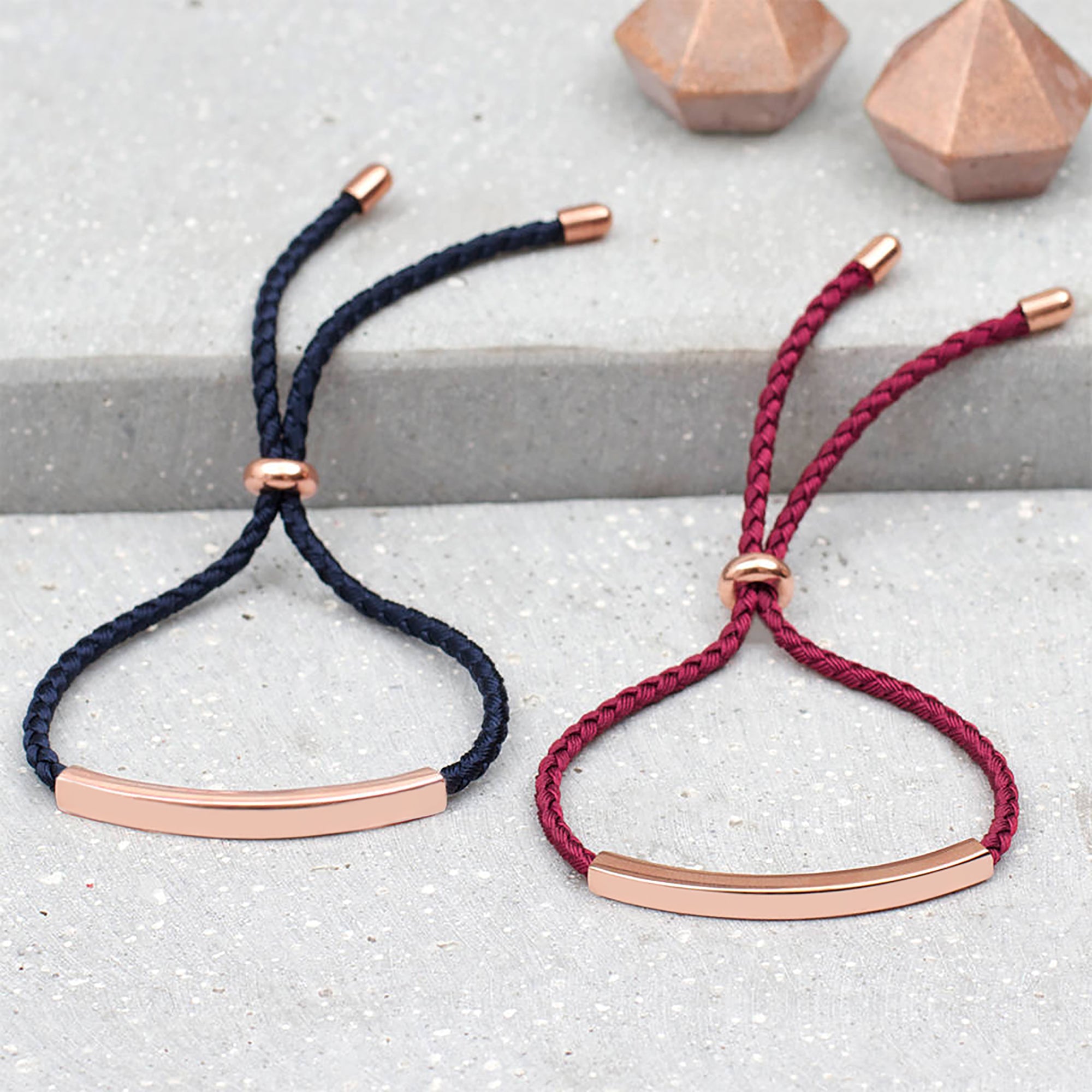 18ct Rose Gold Plated Personalised Friendship Bracelet