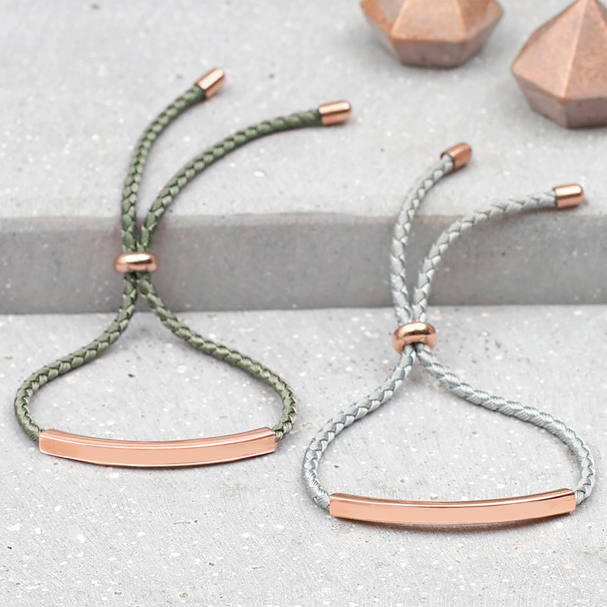 18ct Rose Gold Plated Personalised Friendship Bracelet
