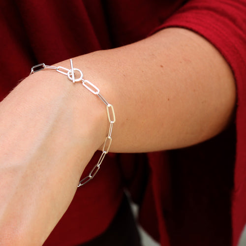 18ct Gold Plated Or Sterling Silver T Bar Bracelet