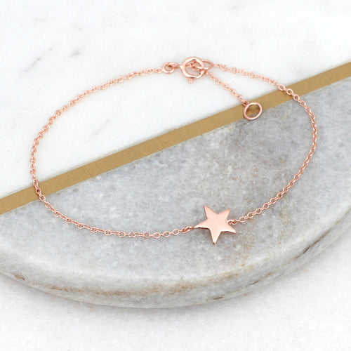 18ct Rose Gold Plated Star Bracelet