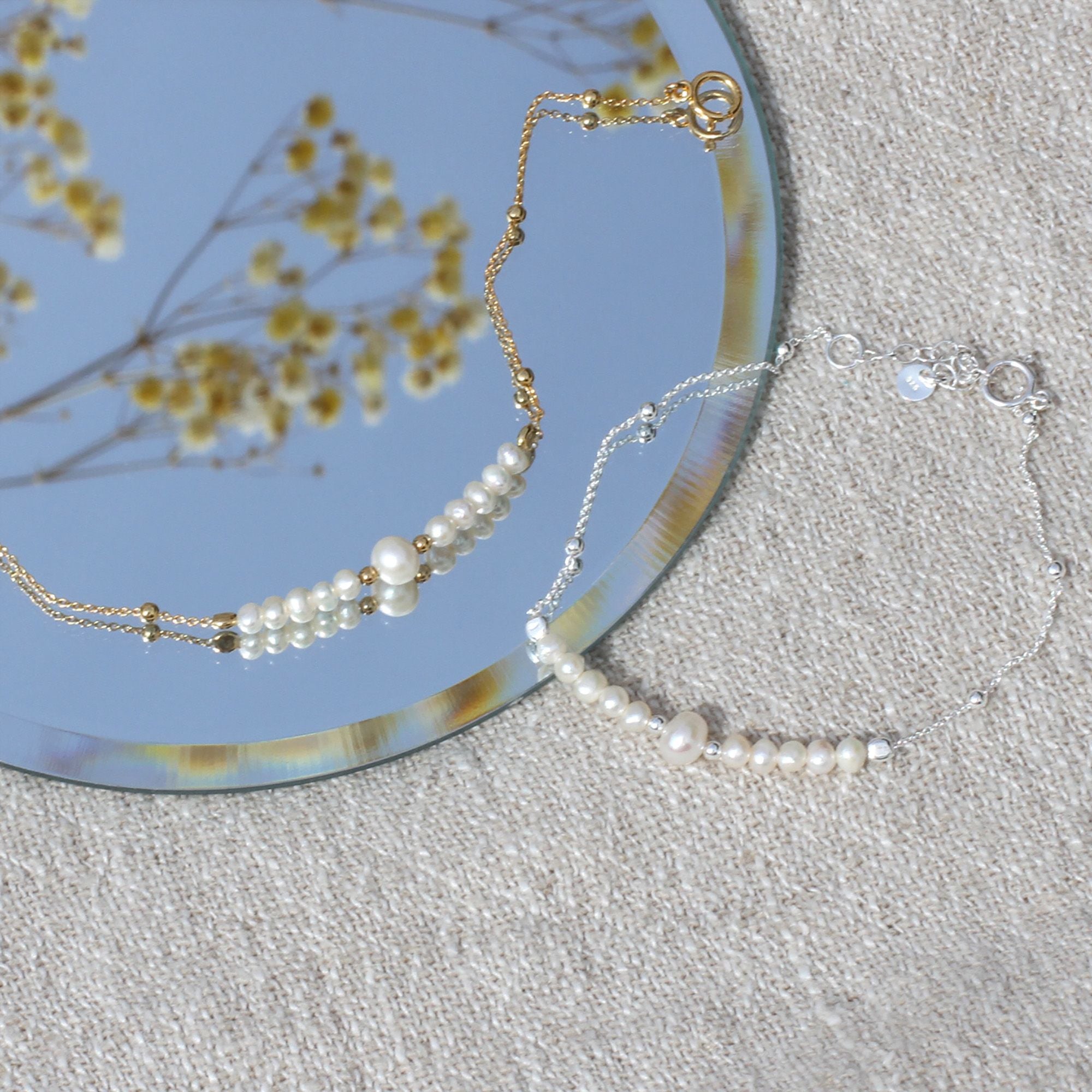 Sterling Silver Or 18ct Gold Plated Pearl Bracelet