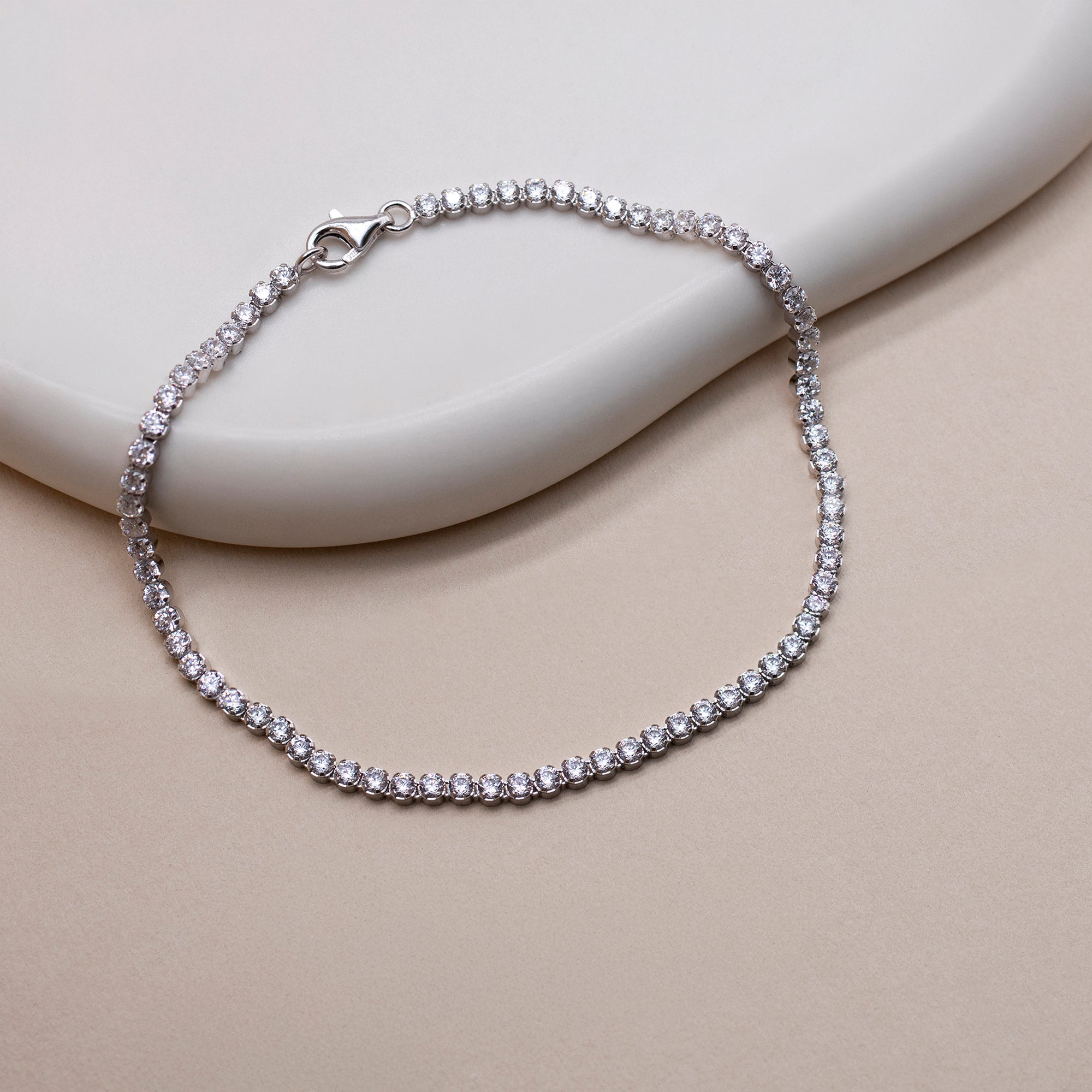 Personalised Sterling Silver or 18ct Yellow Gold CZ Tennis Bracelet