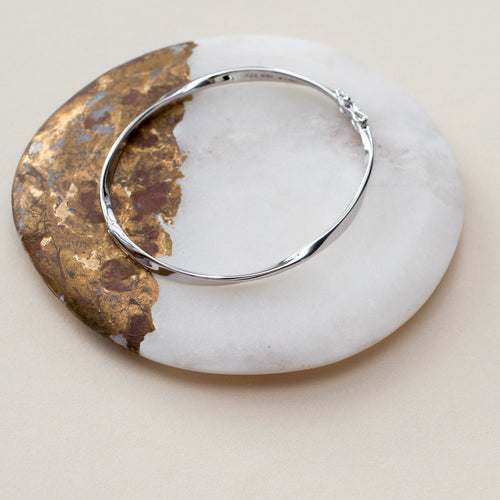 Sterling Silver Twisted Bar Bangle