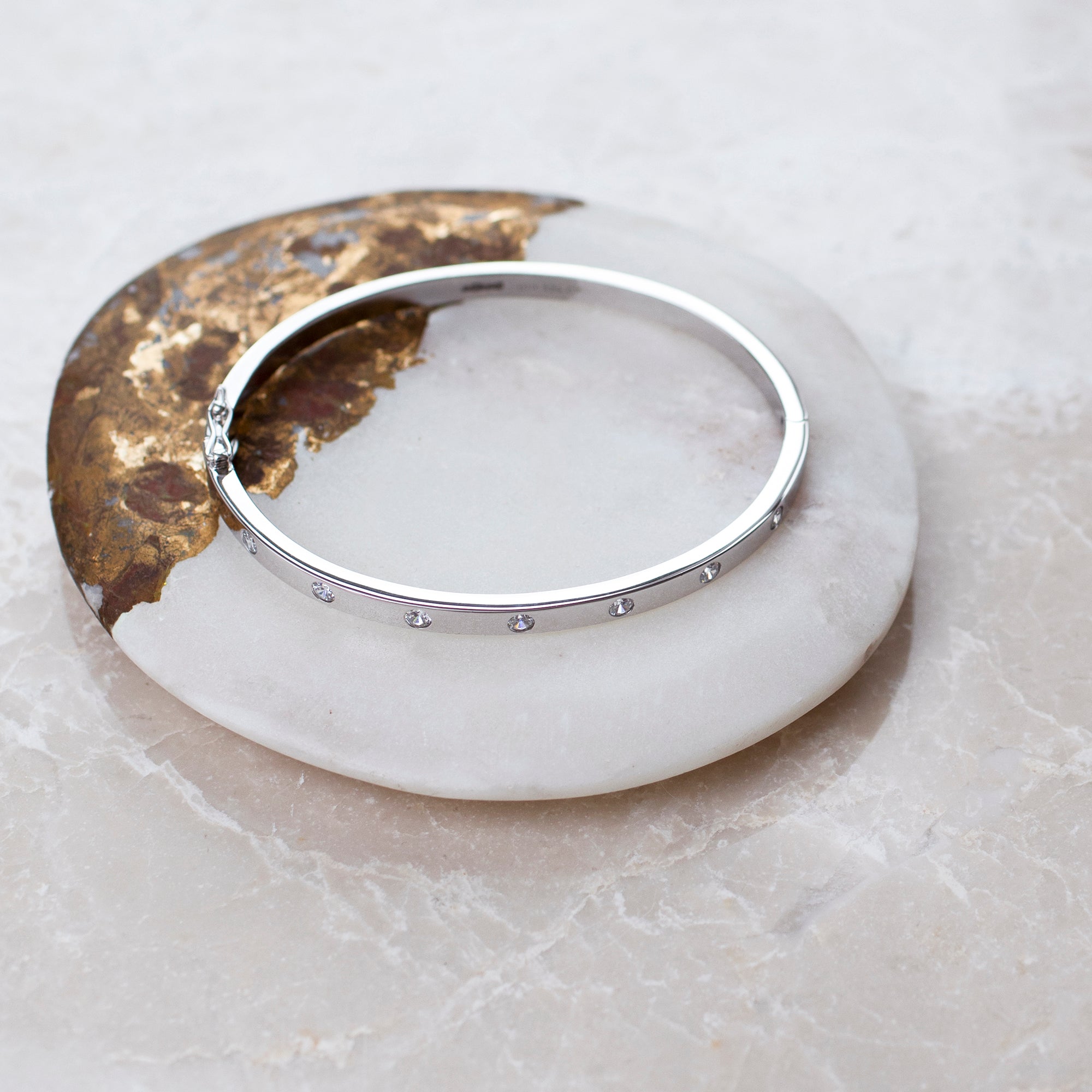 Sterling Silver Cubic Zirconia Bangle