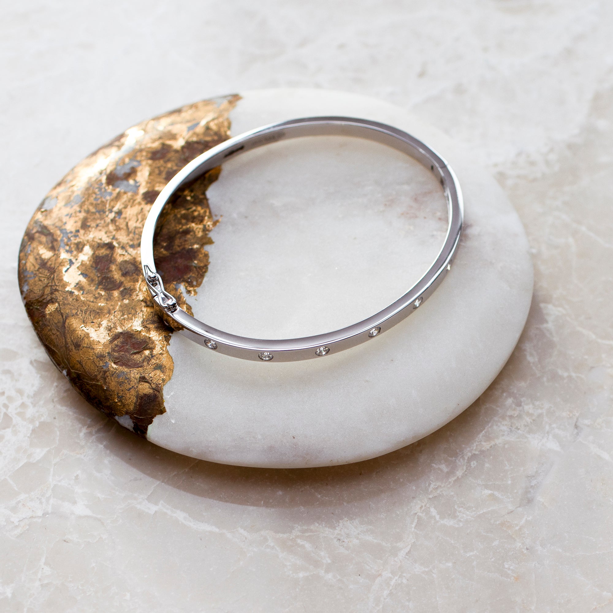 Sterling Silver Cubic Zirconia Bangle