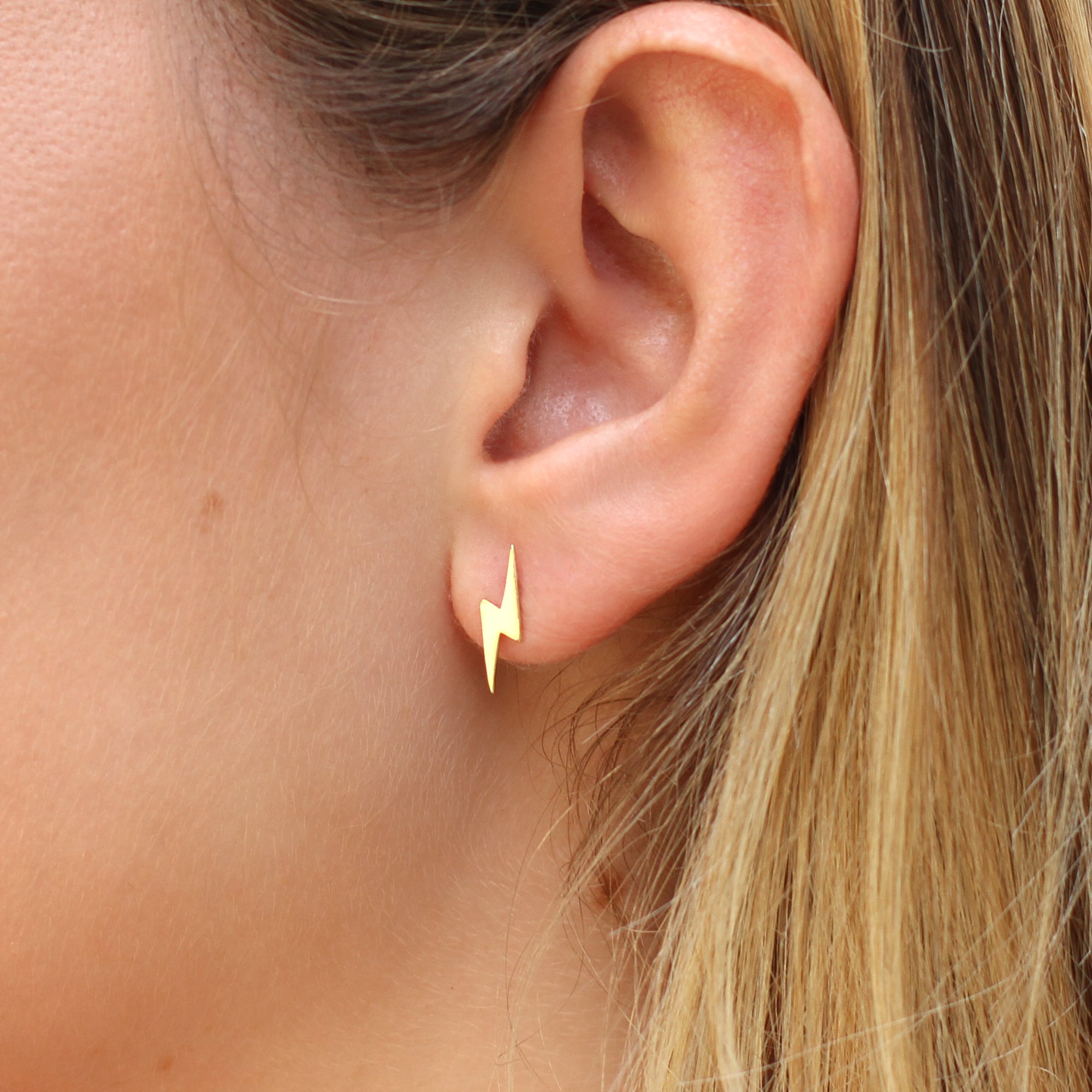 18ct Gold Plated Or Sterling Silver Mini Lightning Bolt Earrings