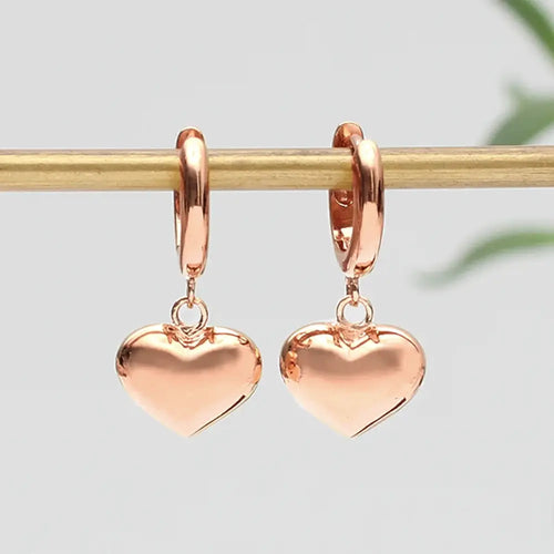 18ct Gold Plated Heart Charm Earrings