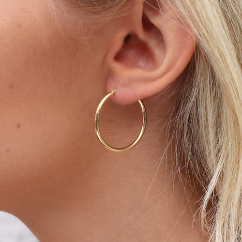 18ct Gold or Sterling Silver Creole Hoop Earrings