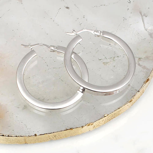 Sterling Silver Creole Hoop Earrings