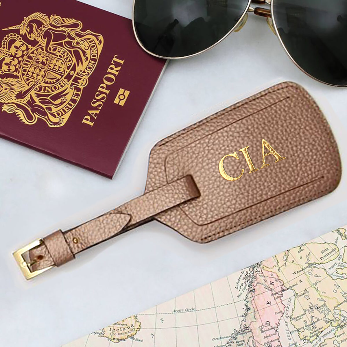 Luxury Leather Matching Couples Luggage Tags