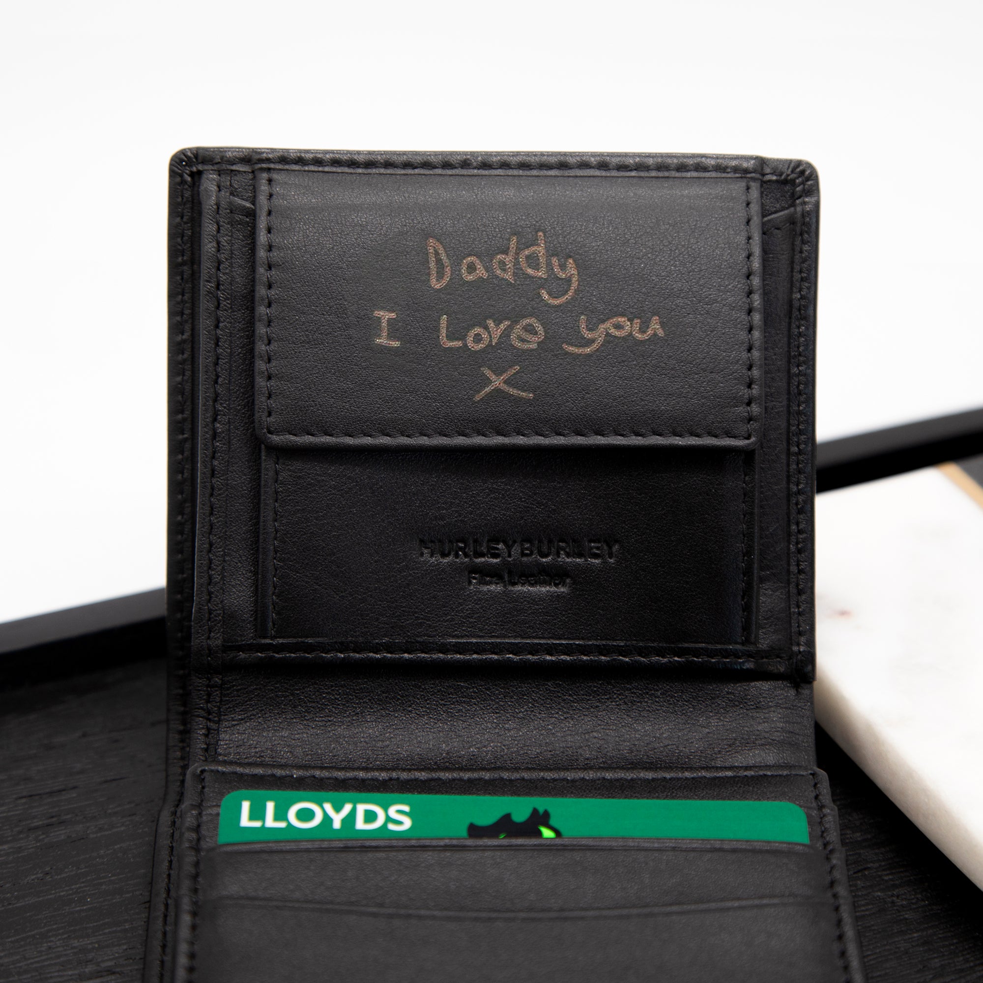 Handwritten Message Luxury Leather Billfold Wallet