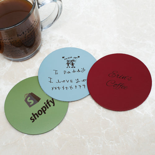 Personalised Leather Coaster