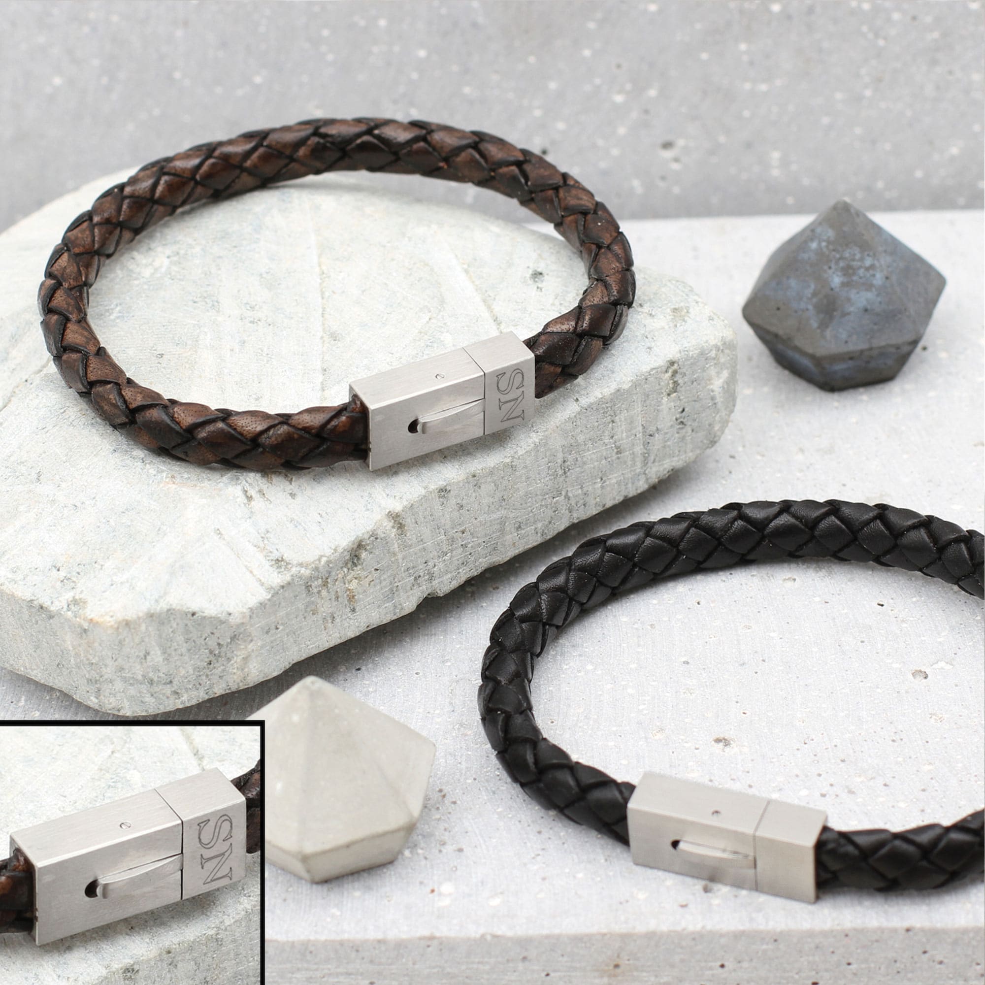 Men's Personalised Contemporary Clasp Bracelet