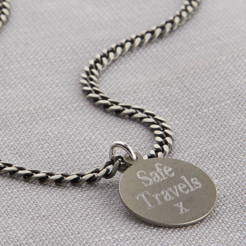 Sterling Silver St Christopher Curb Chain Bracelet