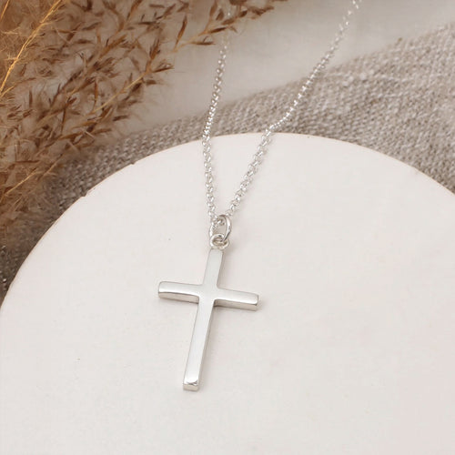 Men's Sterling Silver Cross Necklace