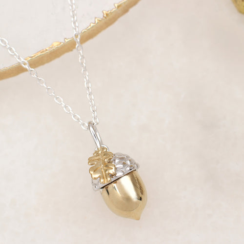Personalised Sterling Silver Acorn Necklace