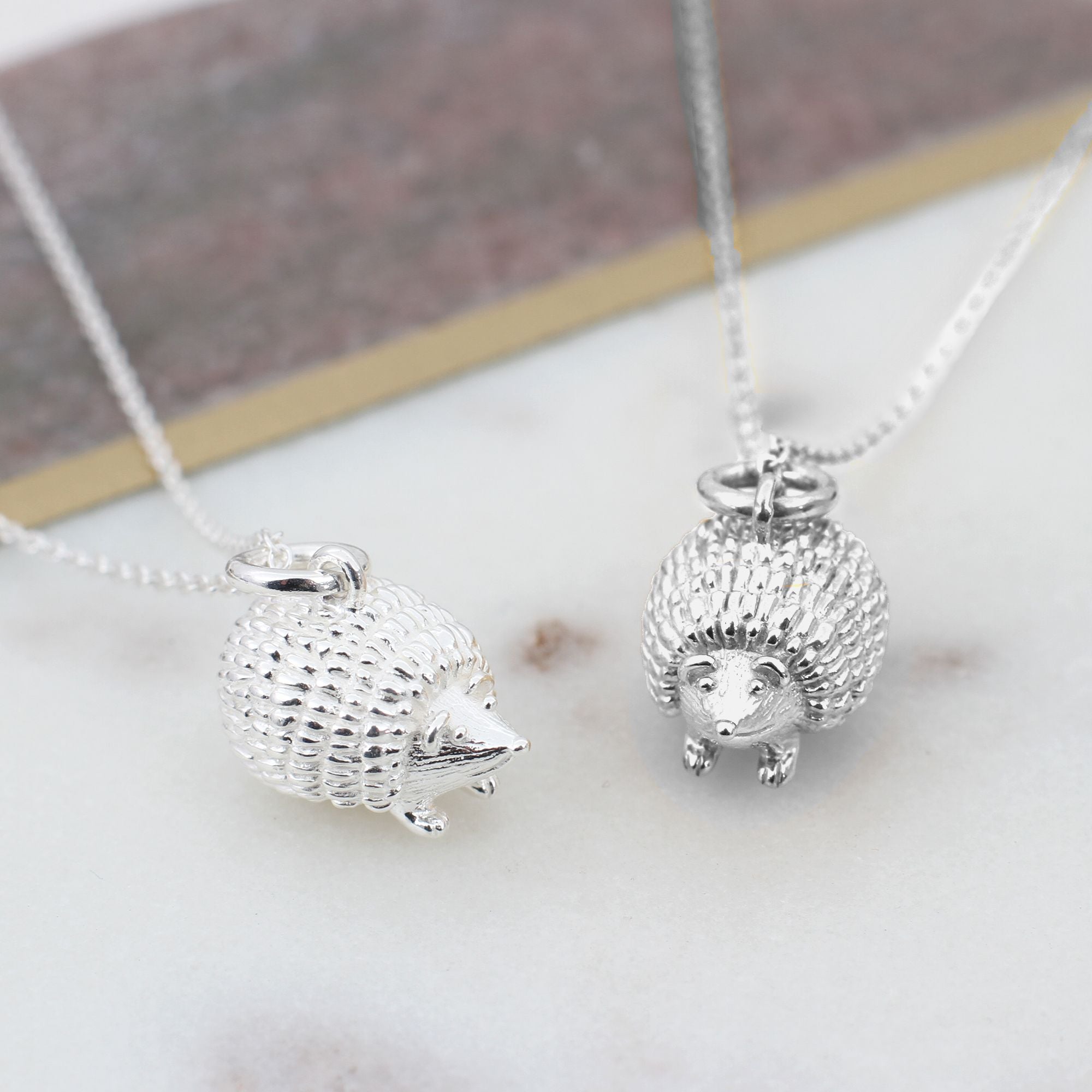 Sterling Silver Hedgehog Charm Necklace