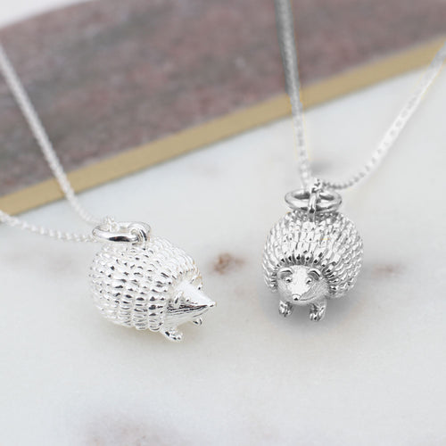 Sterling Silver Hedgehog Charm Necklace